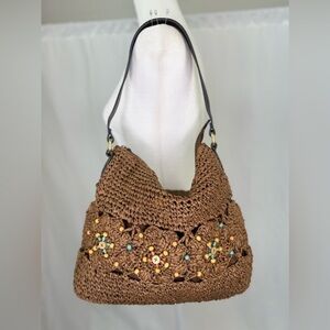 Beaded Woven Shoulder Bag